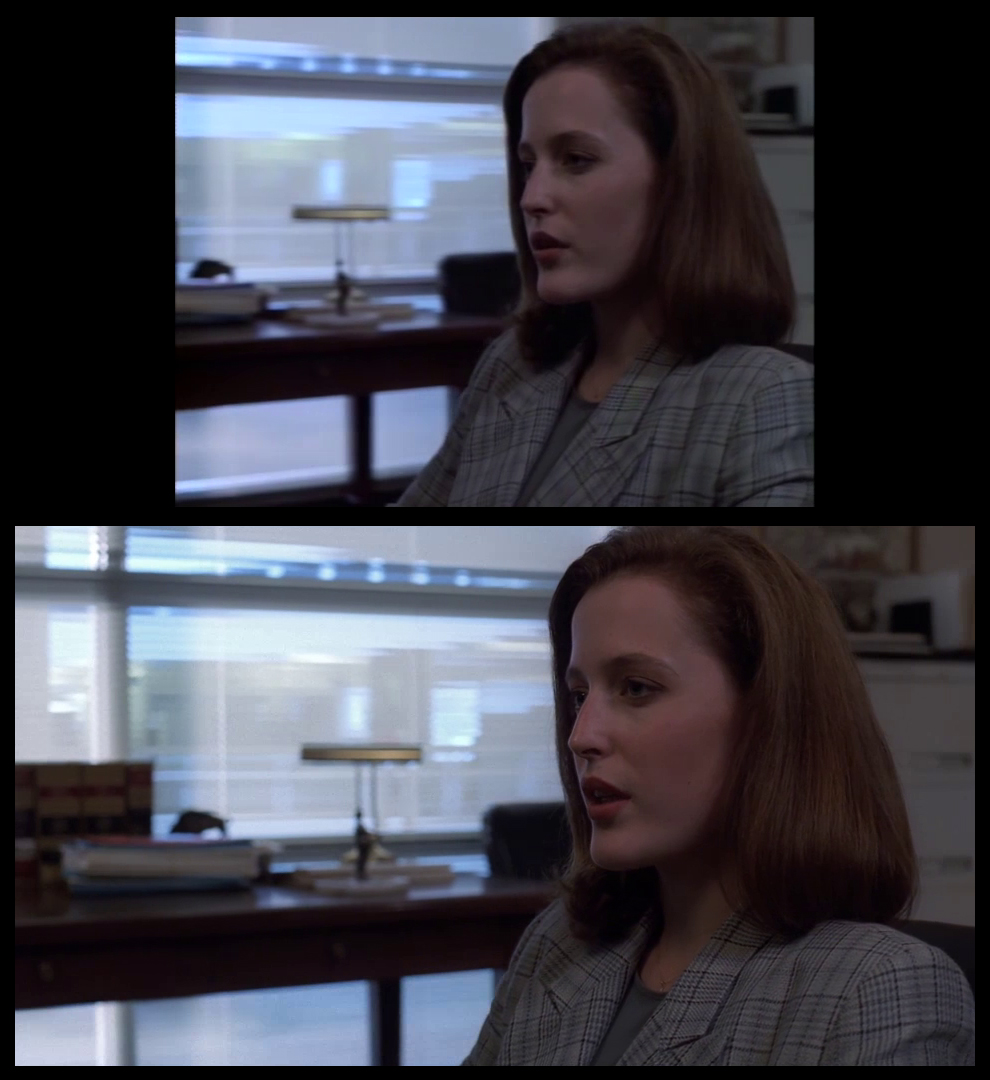 X-Files Blu-ray DVD Comparison 101 1X79 Pilot Screencap