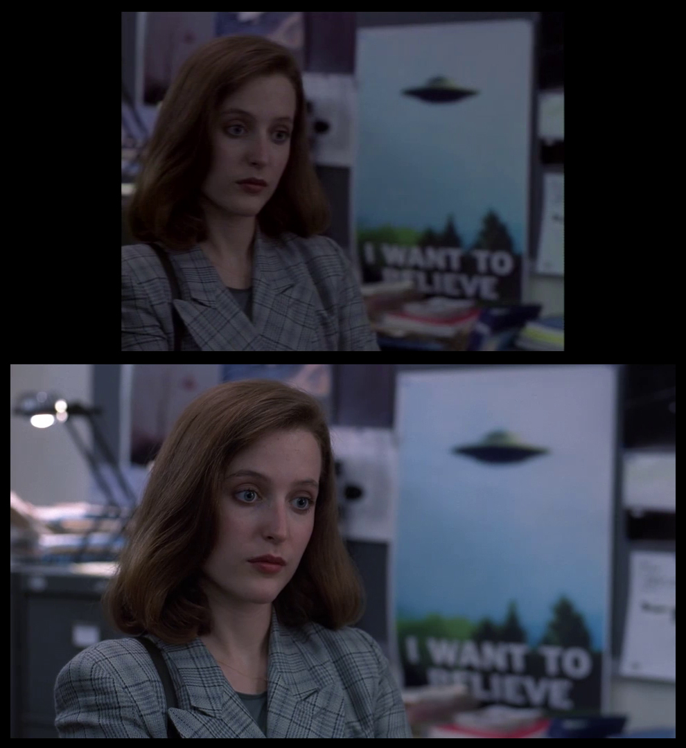 X-Files Blu-ray DVD Comparison 101 1X79 Pilot Screencap