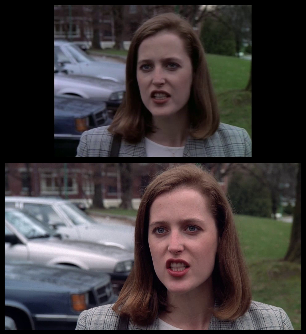 X-Files Blu-ray DVD Comparison 101 1X79 Pilot Screencap