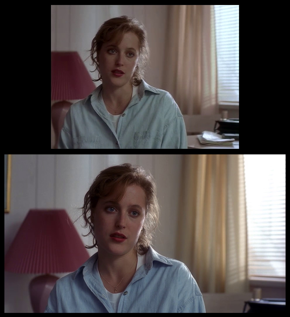 X-Files Blu-ray DVD Comparison 102 1X01 Deep Throat Screencap