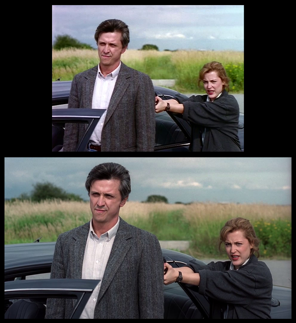 X-Files Blu-ray DVD Comparison 102 1X01 Deep Throat Screencap