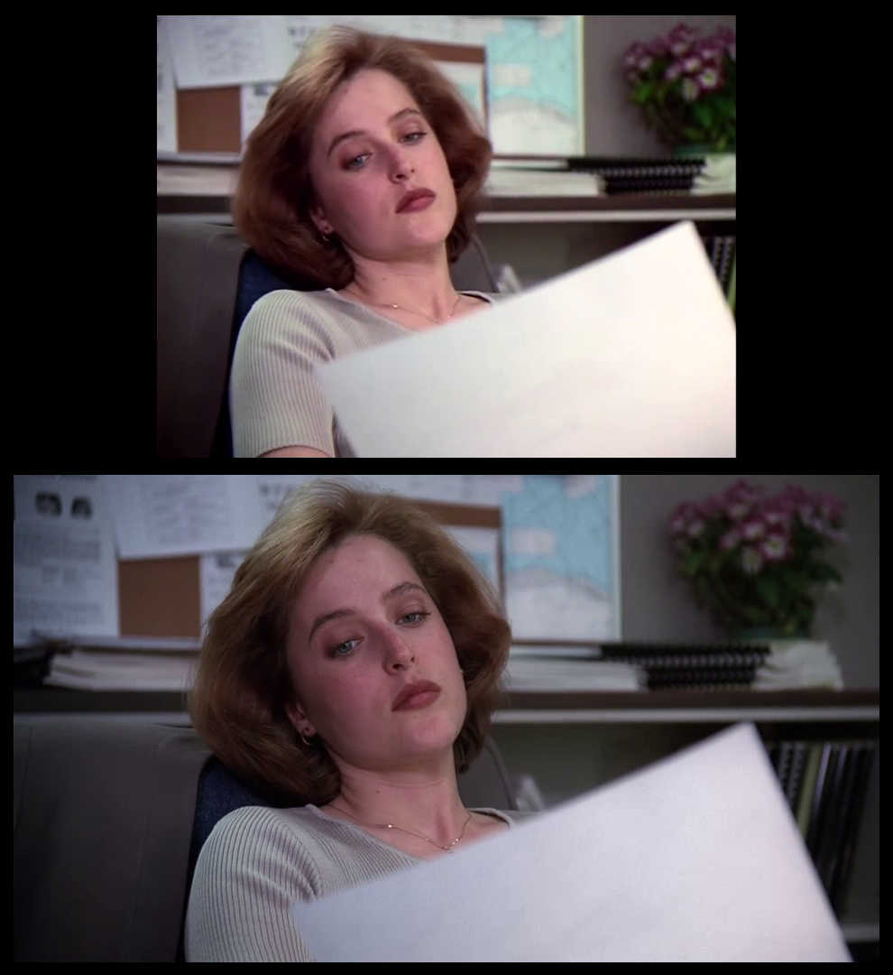 X-Files Blu-ray DVD Comparison 102 1X01 Deep Throat Screencap