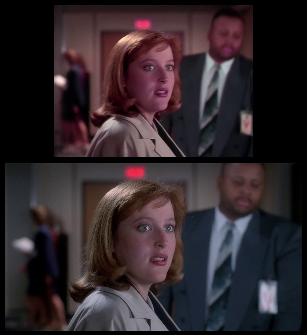 X-Files Blu-ray DVD Comparison 201 2X01 Little Green Men Screencap