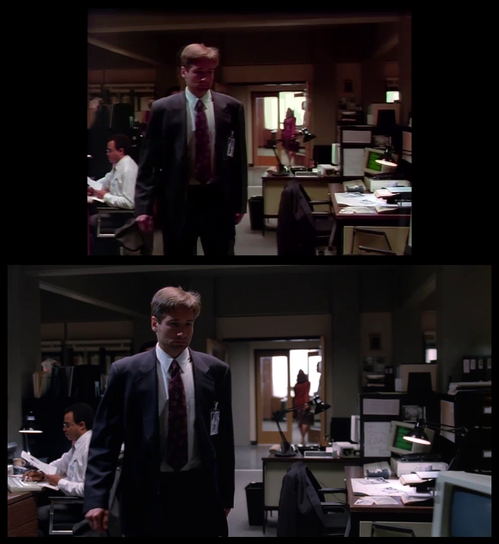 X-Files Blu-ray DVD Comparison 201 2X01 Little Green Men Screencap