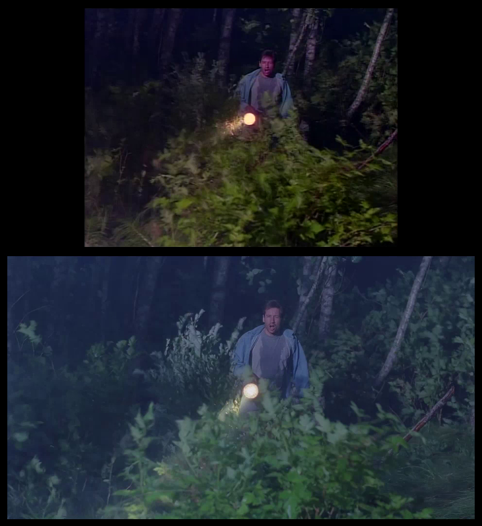 X-Files Blu-ray DVD Comparison 201 2X01 Little Green Men Screencap