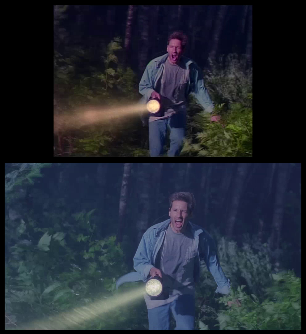 X-Files Blu-ray DVD Comparison 201 2X01 Little Green Men Screencap
