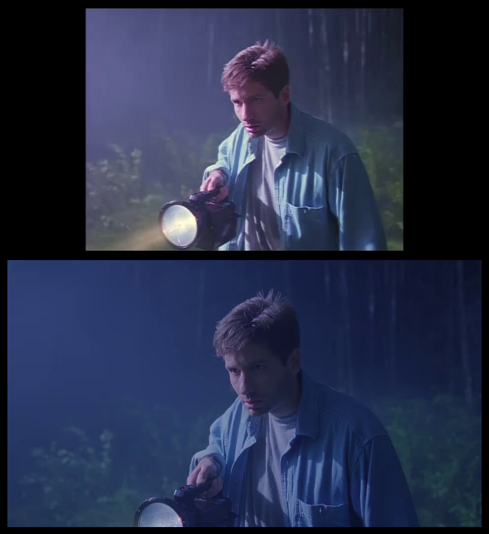 X-Files Blu-ray DVD Comparison 201 2X01 Little Green Men Screencap