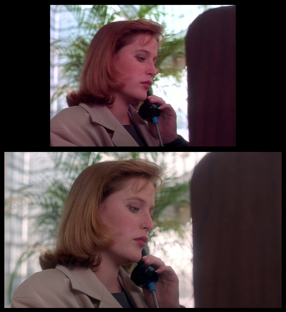 X-Files Blu-ray DVD Comparison 201 2X01 Little Green Men Screencap
