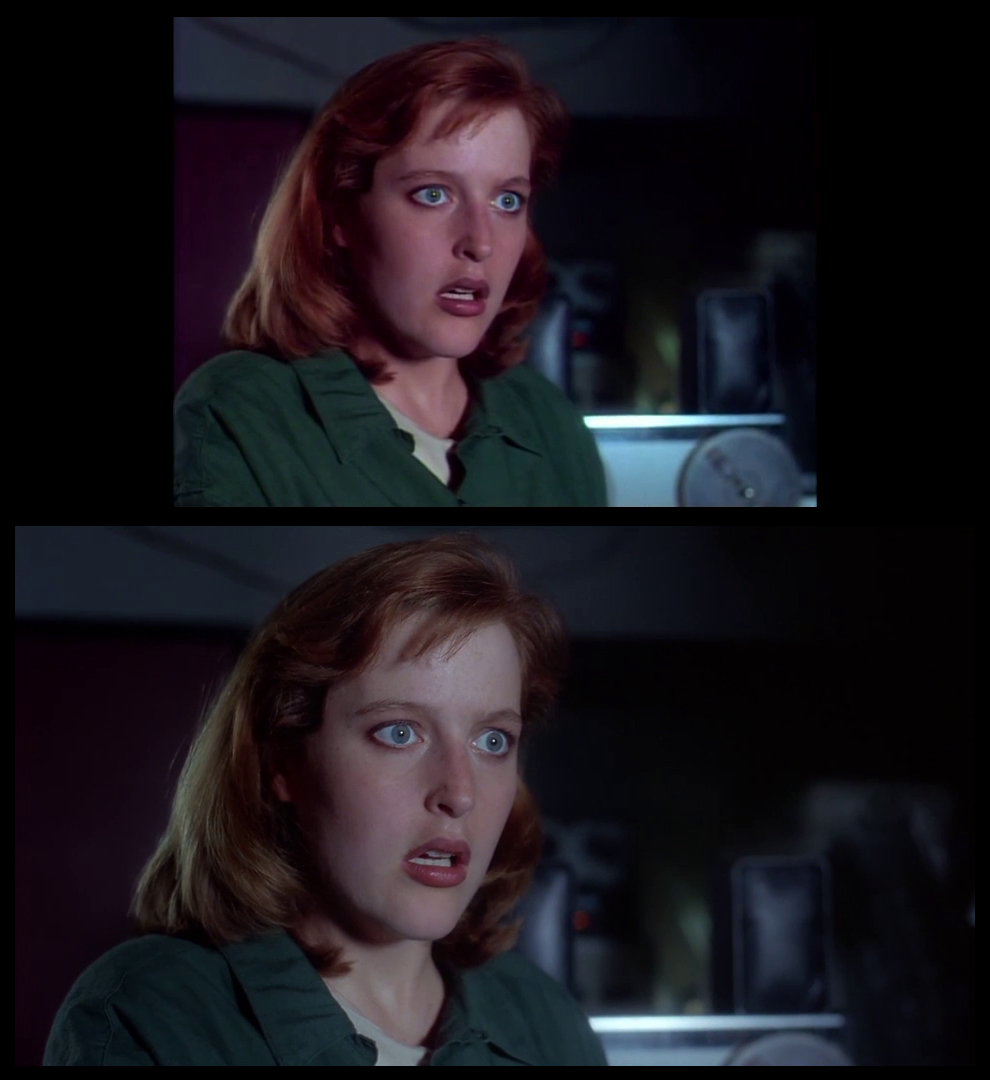 X-Files Blu-ray DVD Comparison 201 2X01 Little Green Men Screencap