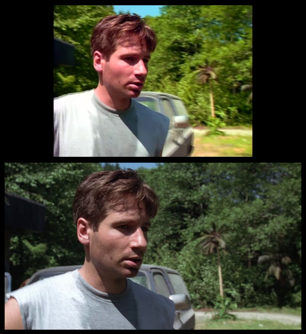 X-Files Blu-ray DVD Comparison 201 2X01 Little Green Men Screencap