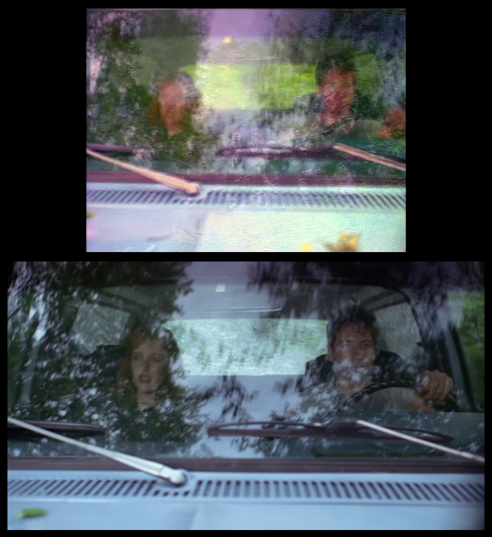 X-Files Blu-ray DVD Comparison 201 2X01 Little Green Men Screencap