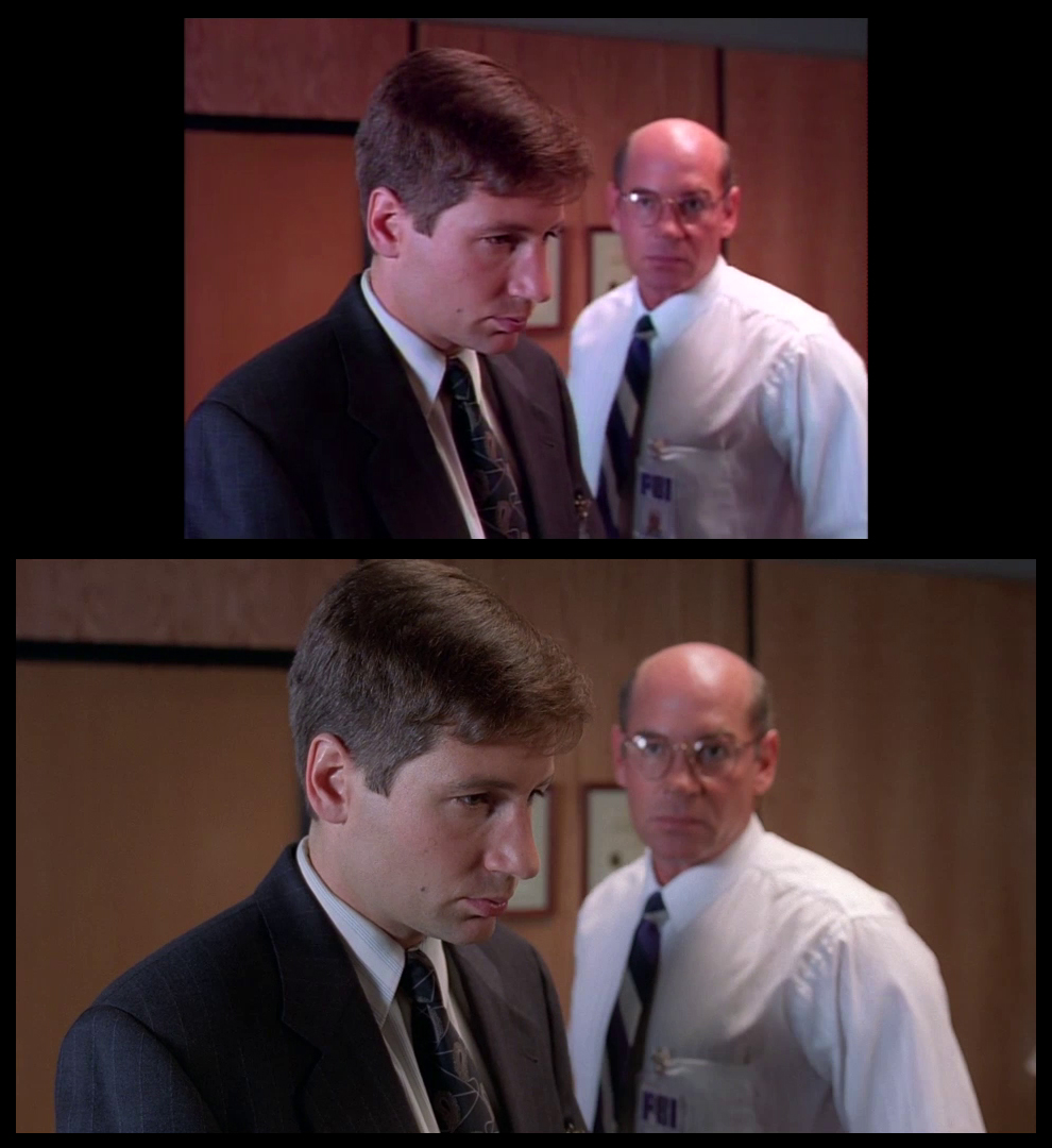X-Files Blu-ray DVD Comparison 201 2X01 Little Green Men Screencap